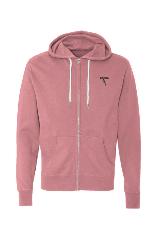 Lightweight Full-Zip Hoodie Unisex: Rose Pink