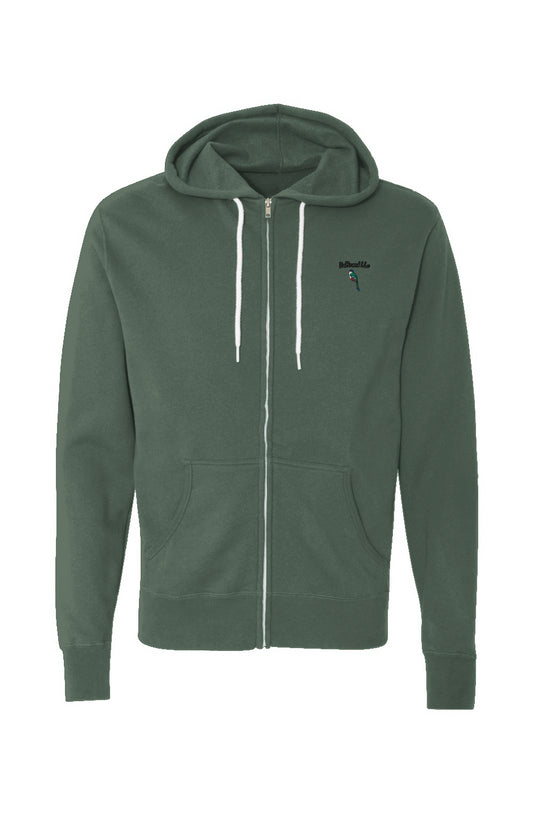 Lightweight Full-Zip Hoodie Unisex: Alpine Green