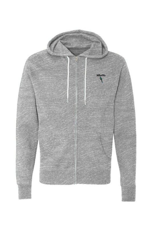 Lightweight Full-Zip Hoodie Unisex: Heather Gray