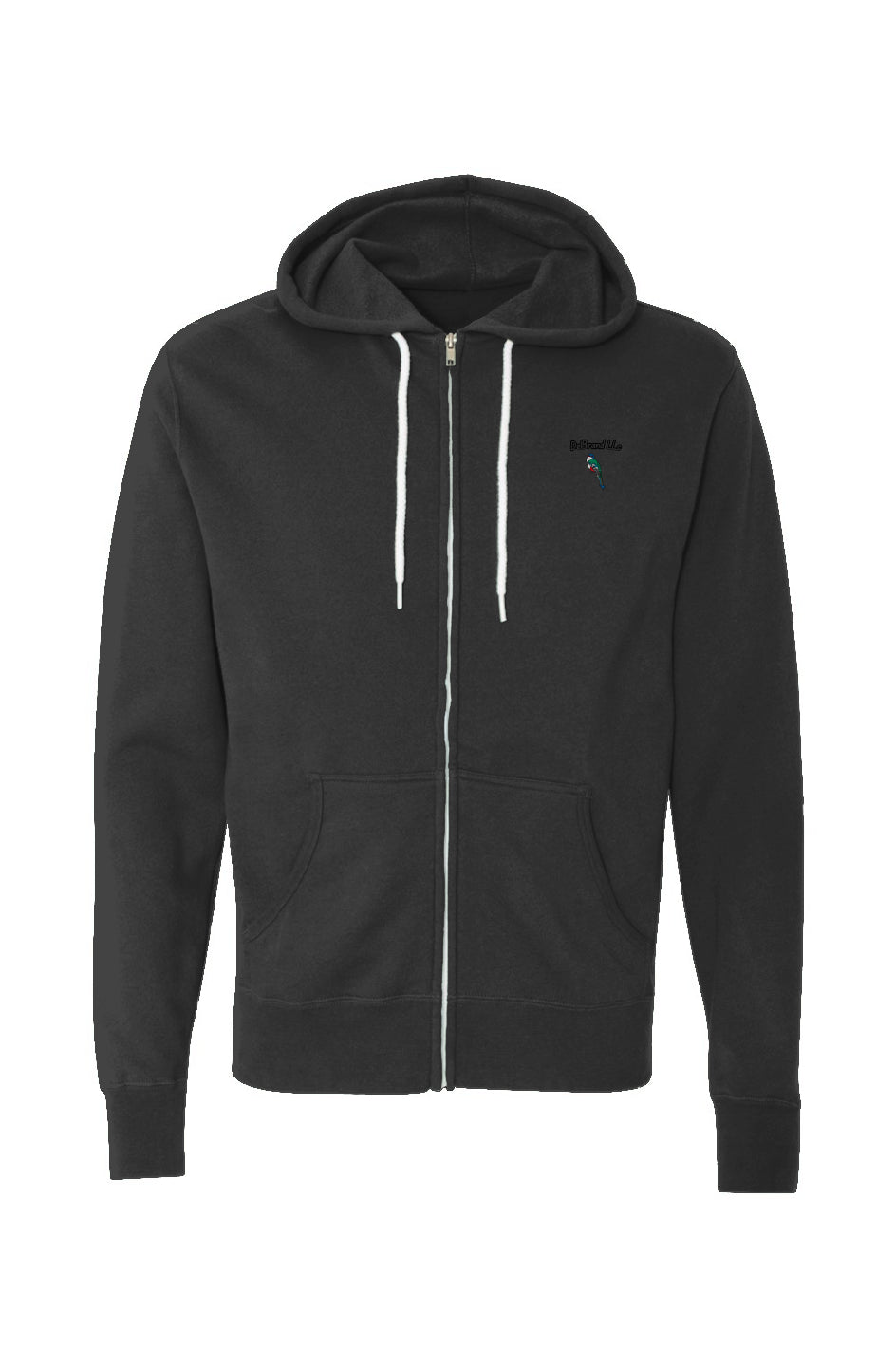 Lightweight Full-Zip Hoodie Unisex: Black 